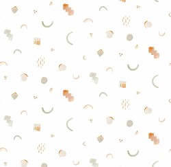 Cotton Jersey Digital Graphic Shapes - White