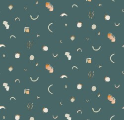 Cotton jersey Digital graphic shapes - petrol