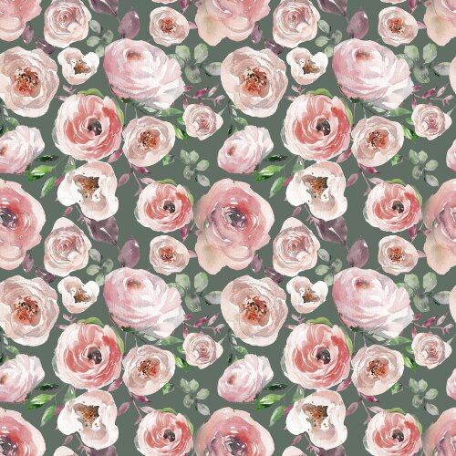 Maillot de algodón Digital rosas - gasolina verde