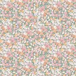 Cotton jersey Digital small flowers - sage