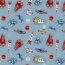 Katoenen jersey Digital Luchtverkeer in de ruimte - babyblauw
