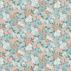 Mezcla de flores de jersey de algodón - menta