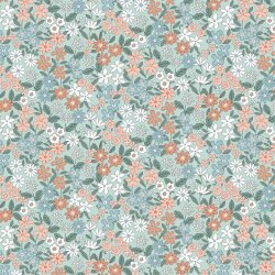 Cotton jersey flower mix - mint