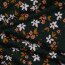 Baumwolljersey Blumen - anthrazit meliert