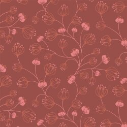 Zarcillos florales de jersey de algodón - rojo viejo