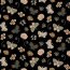 Baumwolljersey Blumen & Schmetterlinge - schwarz