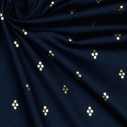 Katoenen jersey dots - donkerblauw