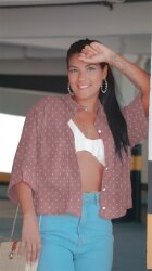 Jersey di cotone a pois - sabbia