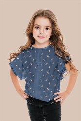 Baumwolljersey Glitzer Ferdern - creme meliert