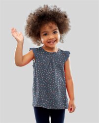 Baumwolljersey Glitzer kleine Blumen - creme meliert