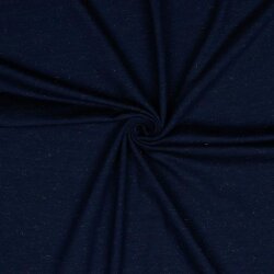 Katoenen jersey Goldlurex - donkerblauw