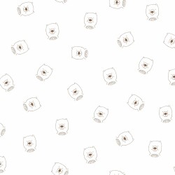 Cotton jersey Organic Bear Heads - antique white