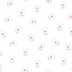 Cotton jersey Organic Bear Heads - antique white