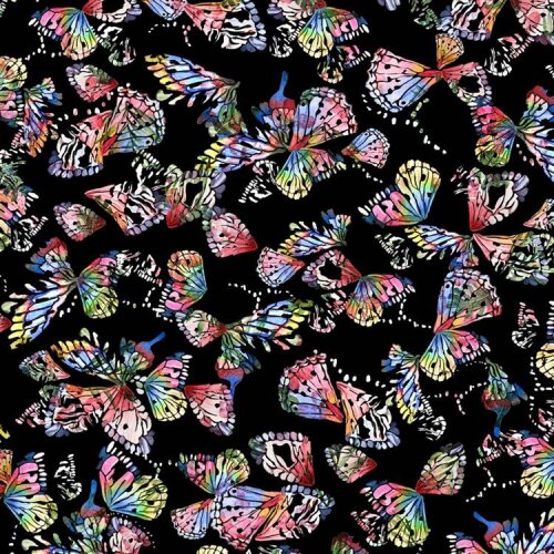 Softshell digital colourful butterflies - black