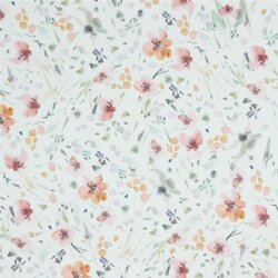 Digitální akvarelové květiny Softshell - bílé