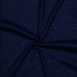 Jemně pletený žerzej *Vera* krajkový vzor - tmavě modrá