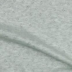 Jersey de punto fino *Vera* patrón de encaje - gris moteado