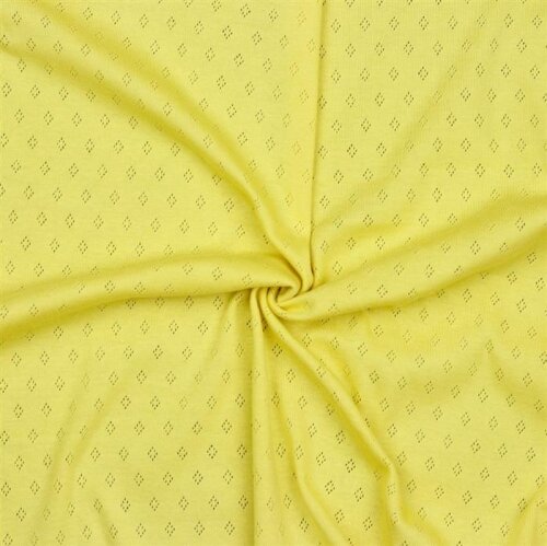 Jersey de punto fino *Vera* patrón de encaje - amarillo suave
