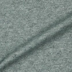 Fine knit jersey *Vera* lace pattern - mottled anthracite