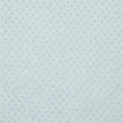 Fine knit jersey *Vera* lace pattern - light blue mottled