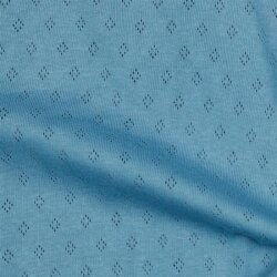 Fine knit jersey *Vera* lace pattern - blue