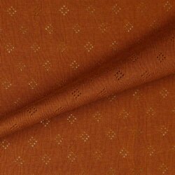 Fine knit jersey *Vera* lace pattern - cognac