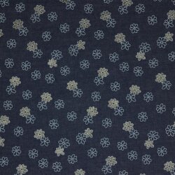 Jeans Glitter Flowers - azul