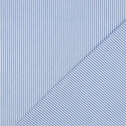 Rayures de popeline de coton 3mm, fil teint - ciel