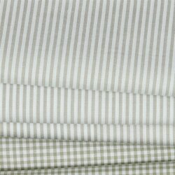 Rayures de popeline de coton 3mm, fil teint - sable