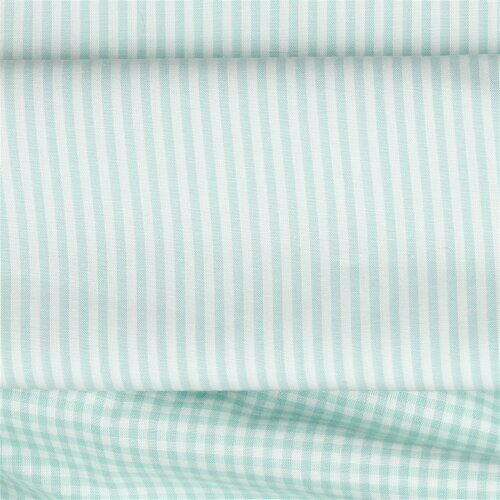 Rayures de popeline de coton 3mm, teinte - bleu azur