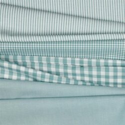Cotton poplin stripes 3mm, yarn dyed - old green