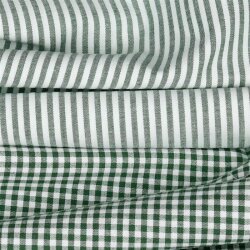 Cotton poplin stripes 3mm, yarn dyed - dark green