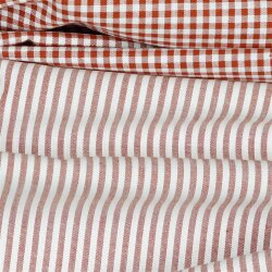 Cotton poplin stripes 3mm, yarn dyed - terracotta