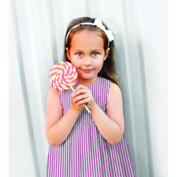 Cotton poplin stripes 3mm, yarn dyed - terracotta