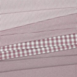 Cotton poplin stripes 3mm, yarn dyed - mallow