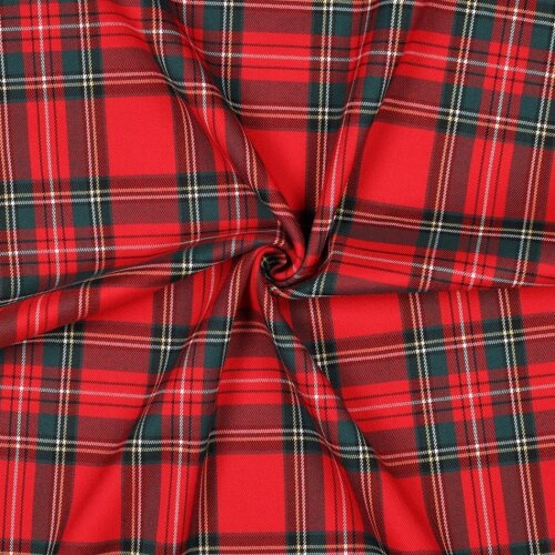 Gabardine Schottenkaro Stretch - rot