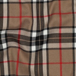 Tartán elástico - camel/negro/rojo