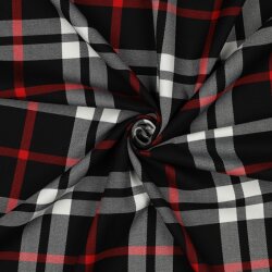 Tartán elástico - negro/blanco/rojo