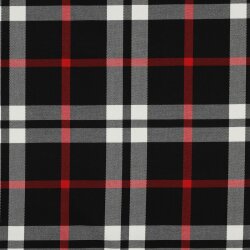 Tartán elástico - negro/blanco/rojo
