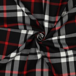 Stretch tartan - black/white/red