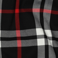Tartán elástico - negro/blanco/rojo