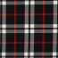 Tartán elástico - negro/blanco/rojo