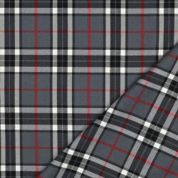 Stretch ruit - grijs/zwart/rood