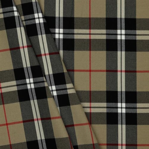 Tartan elasticizzato - sabbia/nero/rosso