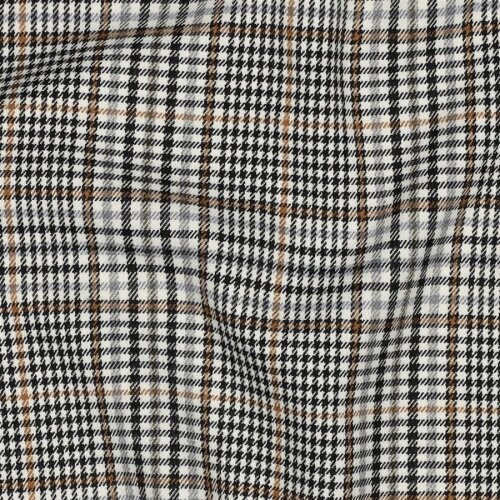 Gabardine Schottenkaro Stretch - creme/braun/schwarz