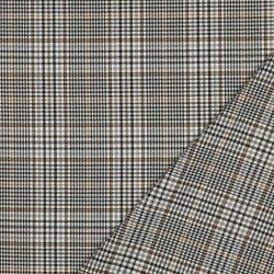 Gabardine Schottenkaro Stretch - creme/braun/schwarz
