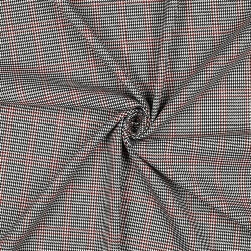 Stretch tartan - black/white/red