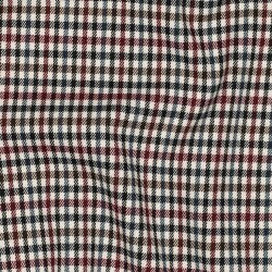 Tartán elástico - blanco roto/petrol/rojo vino