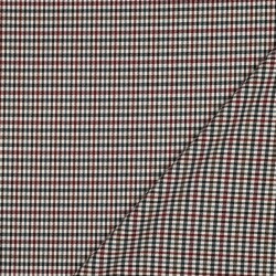 Stretch tartan - off-white/petrol/wine red