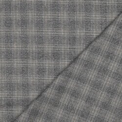 Gabardine Schottenkaro Stretch - altweiss/schwarz/taupe